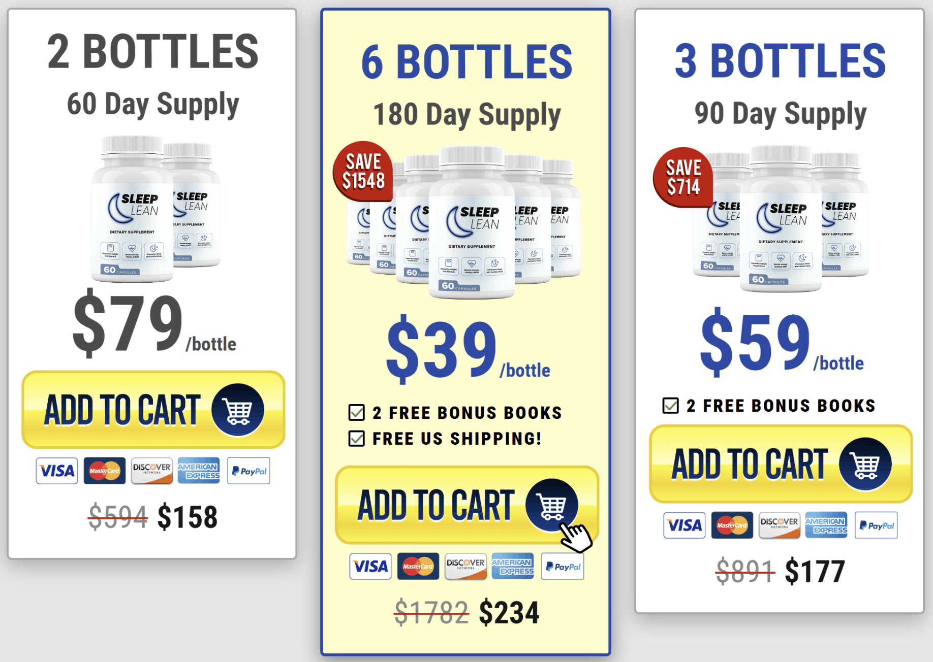 Sleeplean-pricing-table